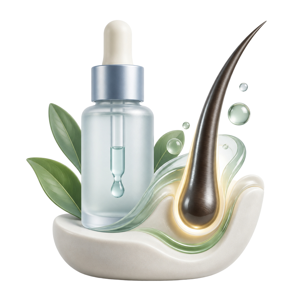 Hair treatment serum and healthy follicle