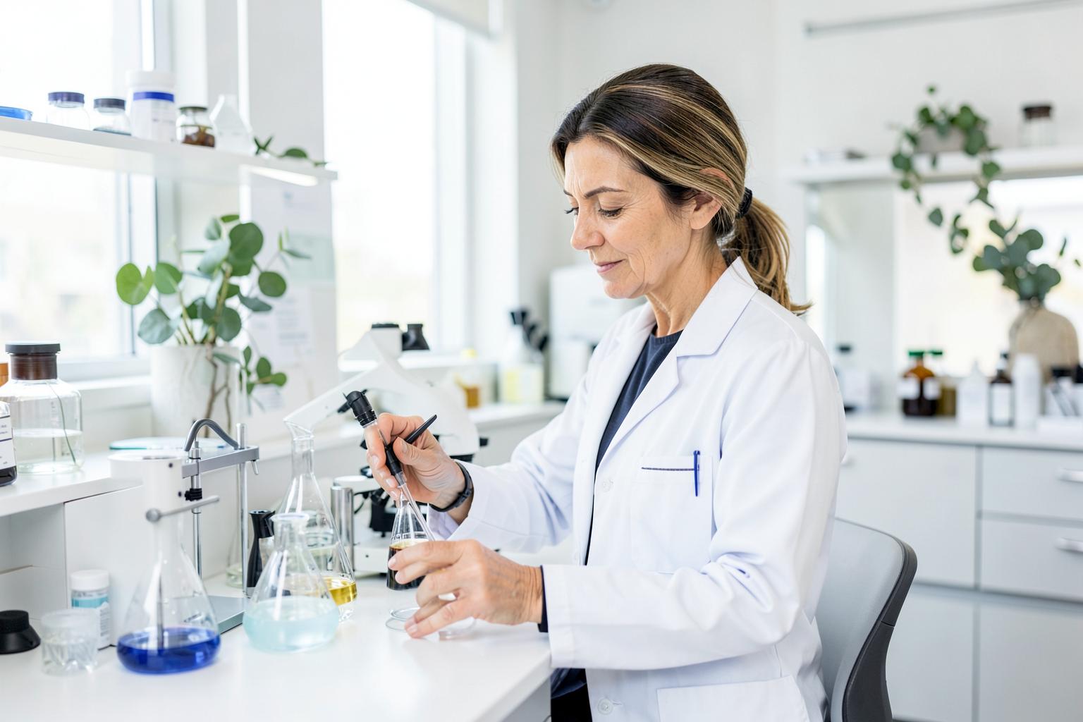 Female pharmacist preparing personalised care