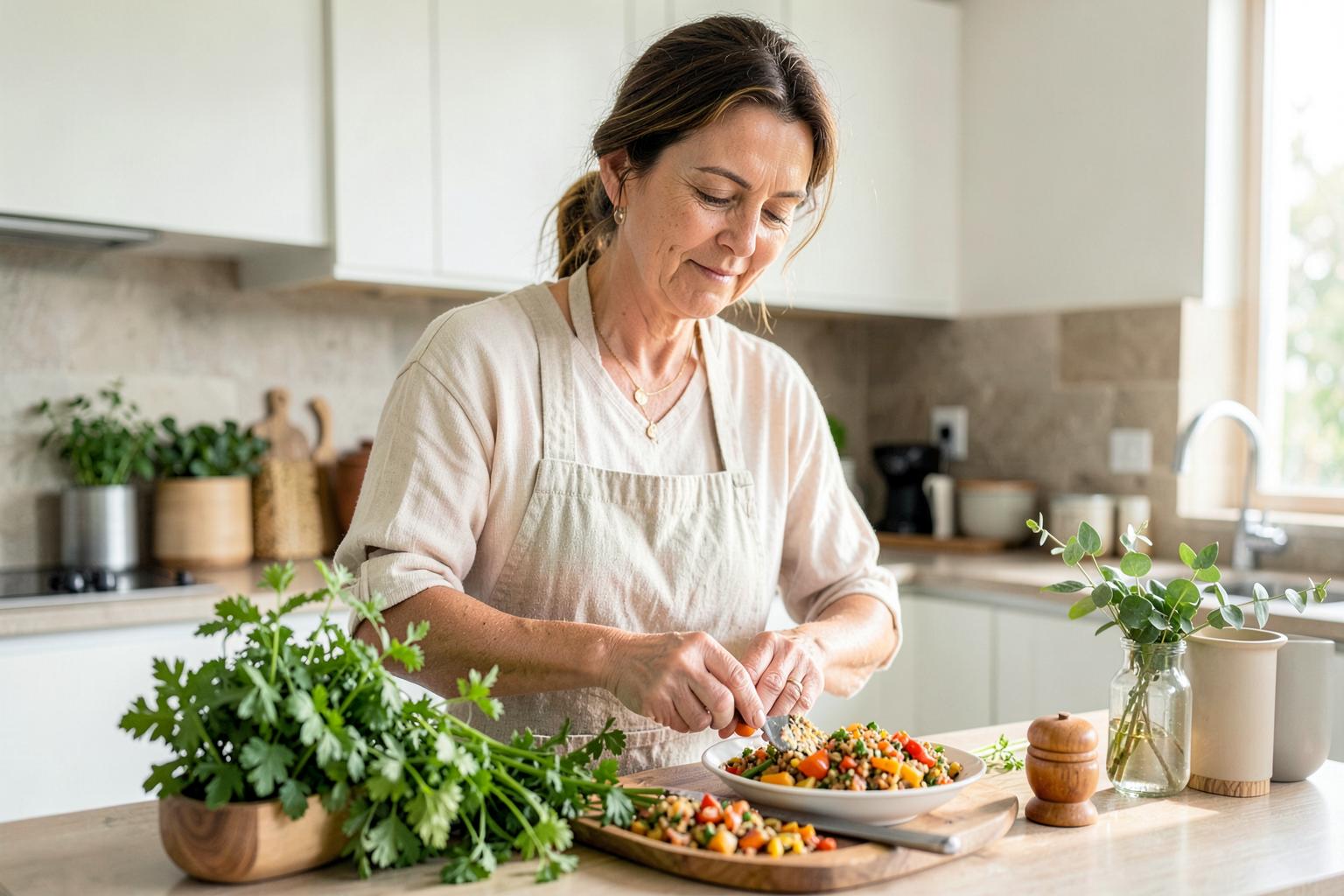 Woman beginning her day after restful sleep